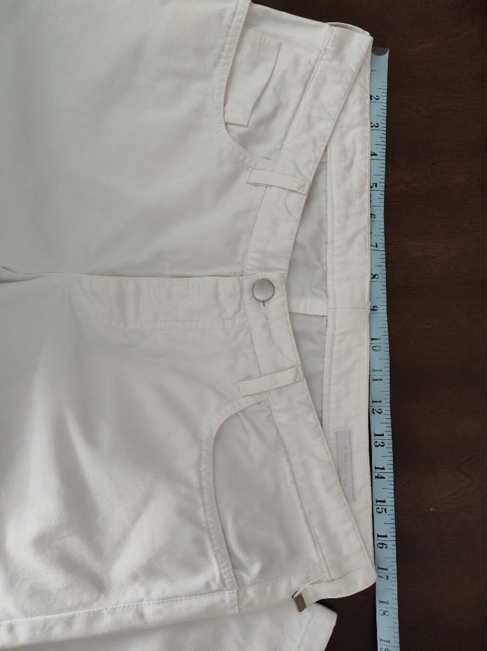 PRADA Milano Men’s White Denim Logo Jeans Button Fly Size 34x30 Vtg Y2k Archive - Picture 13 of 16